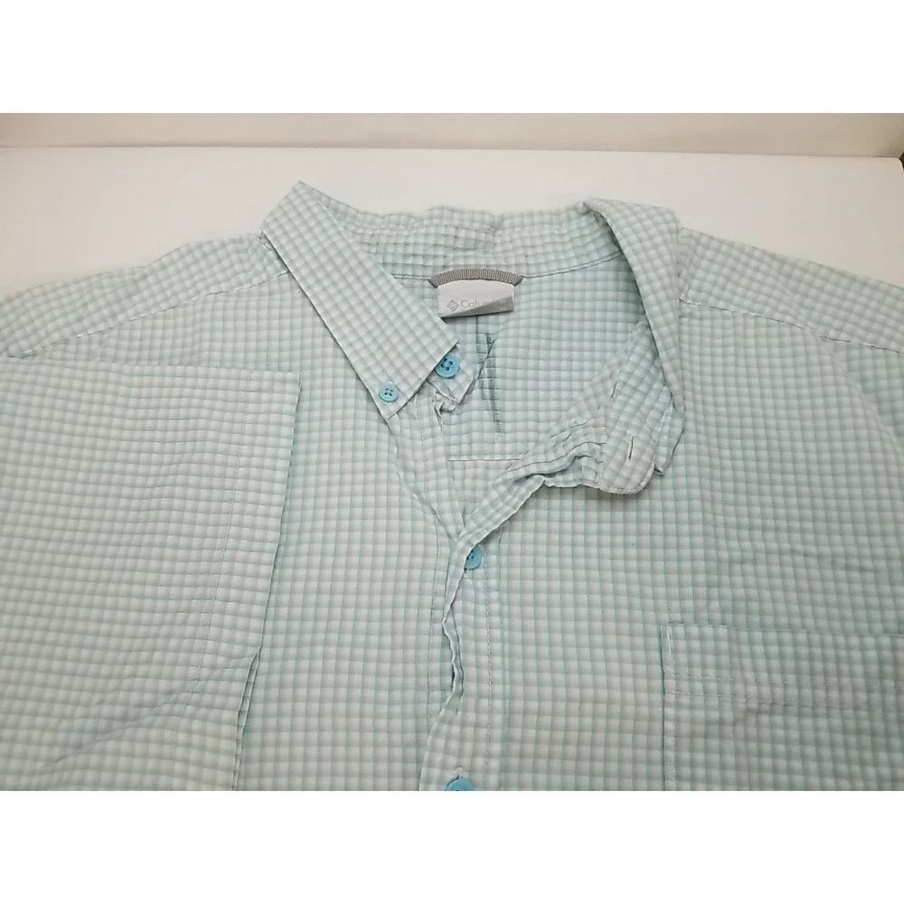Columbia Mens Short Sleeve Button Up Plaid XL Shirt - Picture 1 of 7